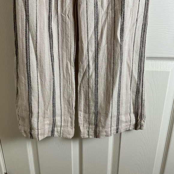 Sound/Style Women's Striped Smocked Waist Linen Pants size Large - Picture 4 of 10